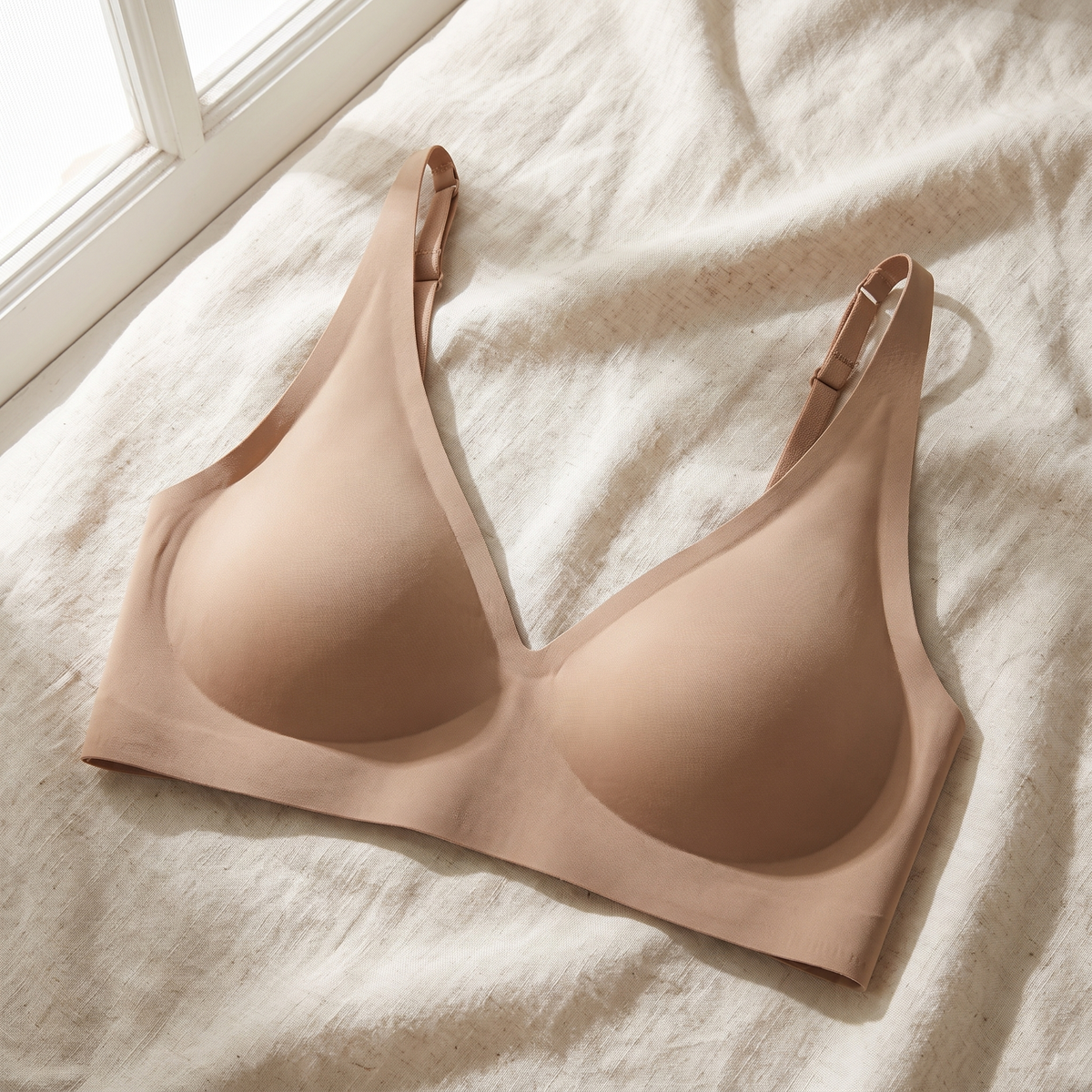 [Cacao] Soutien-gorge Nidélie sans armature, coloris Cacao, à plat