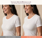 2 - Sous un t-shirt blanc : avec armature on la devine, avec Nidélie tout est lisse (photo d'illustration)